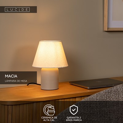 Lucide MACIA - Lámpara de mesa - 1xE14 - Beige